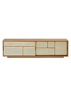 Design House Stockholm Air Sideboard Low, oak/cane fra