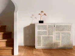 Design House Stockholm Air Sideboard, white/cane fra Outlet