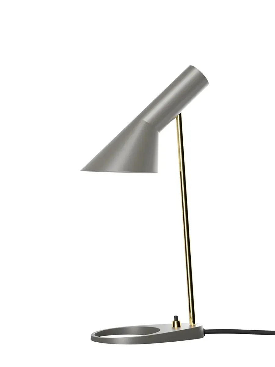 Louis Poulsen AJ Mini Table Lamp, grey/brass af Arne Jacobsen Outlet