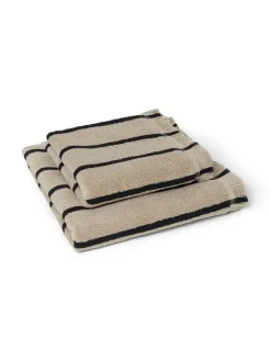 Ferm Living Alee Hand Towel, sand/black fra Best