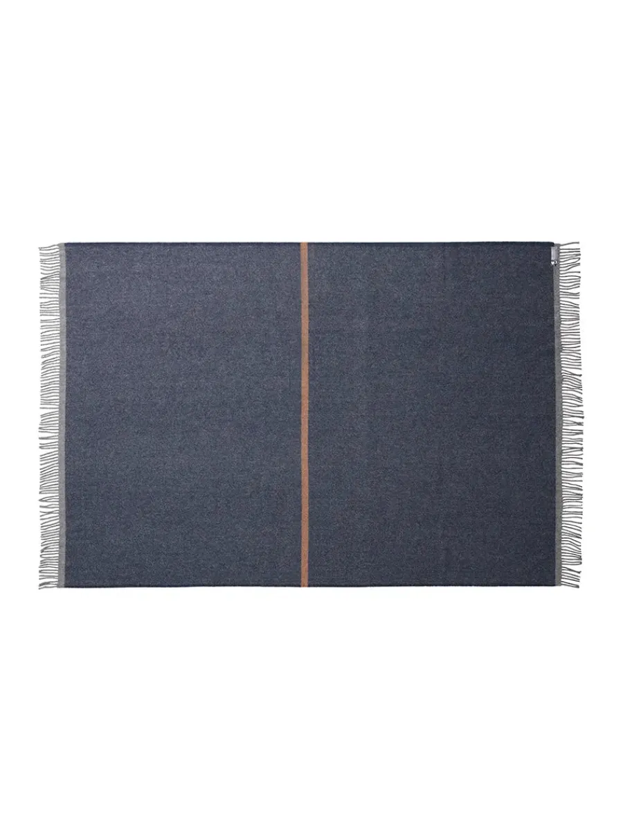 Silkeborg Uldspinderi Alrø Plaid, grey navy fra Outlet