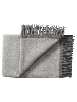 Silkeborg Uldspinderi Alrø Plaid, grey navy fra Outlet