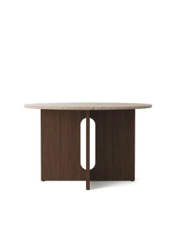 Audo Copenhagen Androgyne Dining Table Ø120 dark stained oak, sand sten fra New