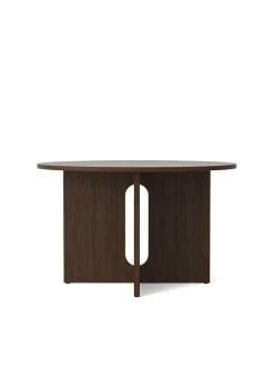 Audo Copenhagen Androgyne Dining Table Ø120 dark stained oak, sand sten fra New