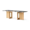 Audo Copenhagen Androgyne Lounge Table, grey galaxy marble/wood fra Clearance