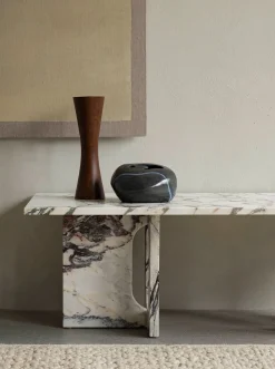 Audo Copenhagen Androgyne Lounge Table, grey galaxy marble/wood fra Clearance