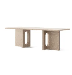 Audo Copenhagen Androgyne Lounge Table, grey galaxy marble/wood fra Clearance