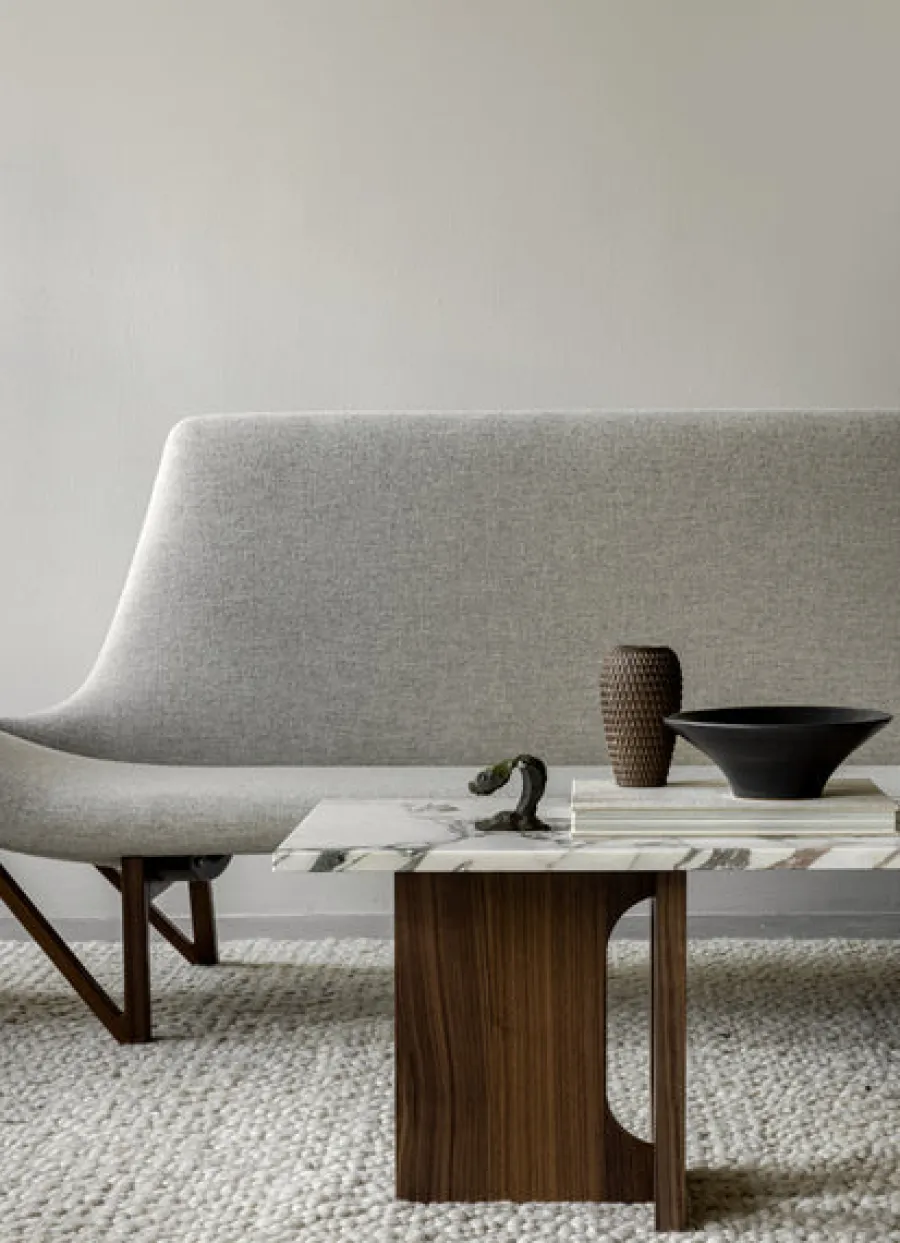Audo Copenhagen Androgyne Lounge Table, grey galaxy marble/wood fra Clearance