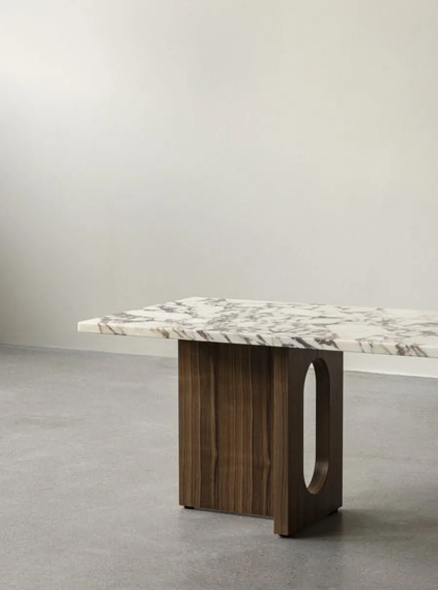 Audo Copenhagen Androgyne Lounge Table, grey galaxy marble/wood fra Clearance