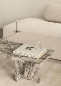 Audo Copenhagen Androgyne Lounge Table, grey galaxy marble/wood fra Clearance