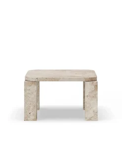 New Works Atlas Sofabord 600x600, Unfilled Travertine fra Hot