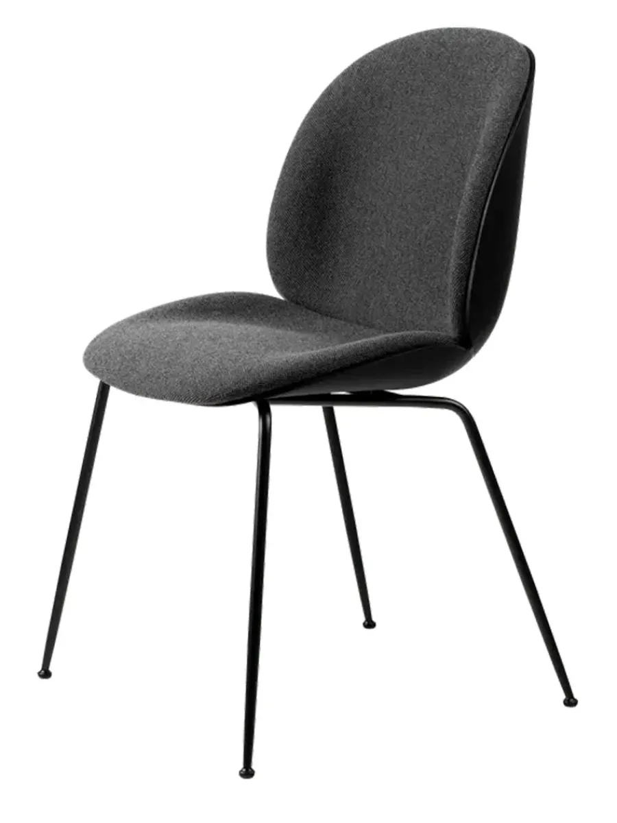 GUBI Beetle Chair, forsidepolstret, sort skal fra