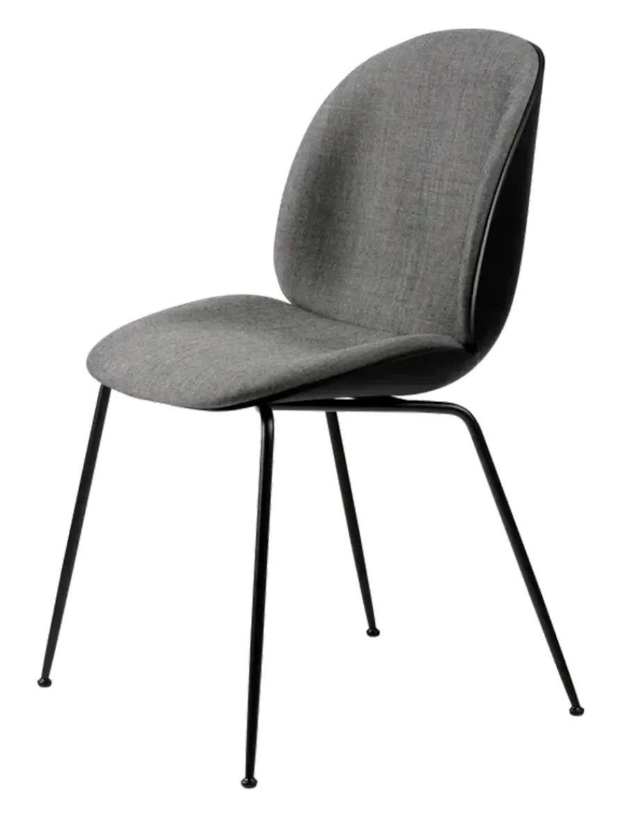 GUBI Beetle Chair, forsidepolstret, sort skal fra