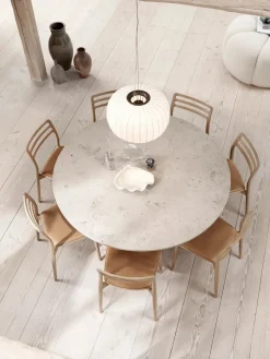 Vipp Cabin bord Ø150, beige marmor fra Outlet