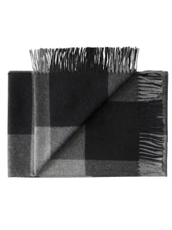 Silkeborg Uldspinderi Caracas Plaid, black fra Outlet