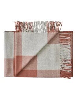 Silkeborg Uldspinderi Caracas Plaid, rosewood fra Outlet