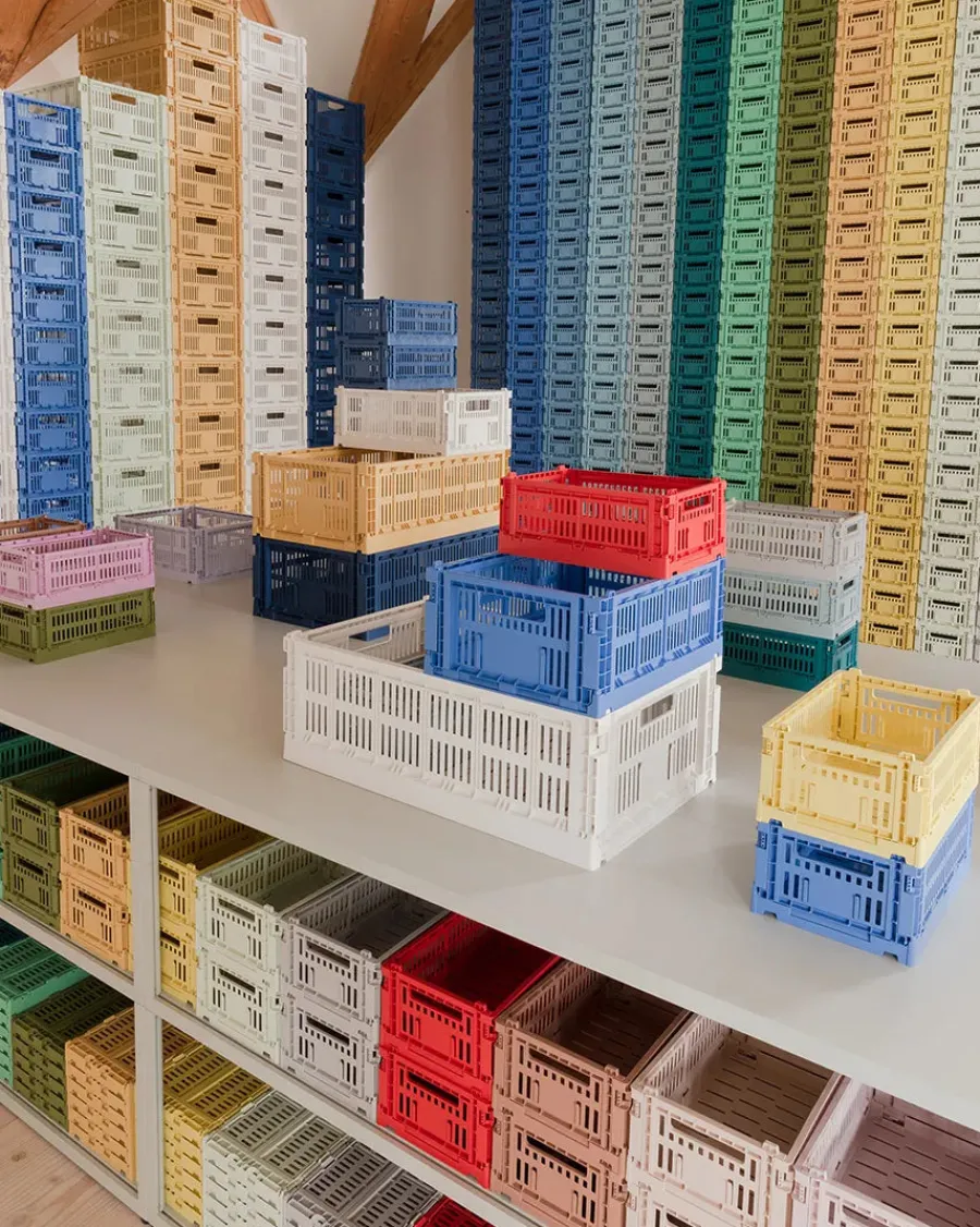 HAY Colour crate S, mix olive powder fra Sale