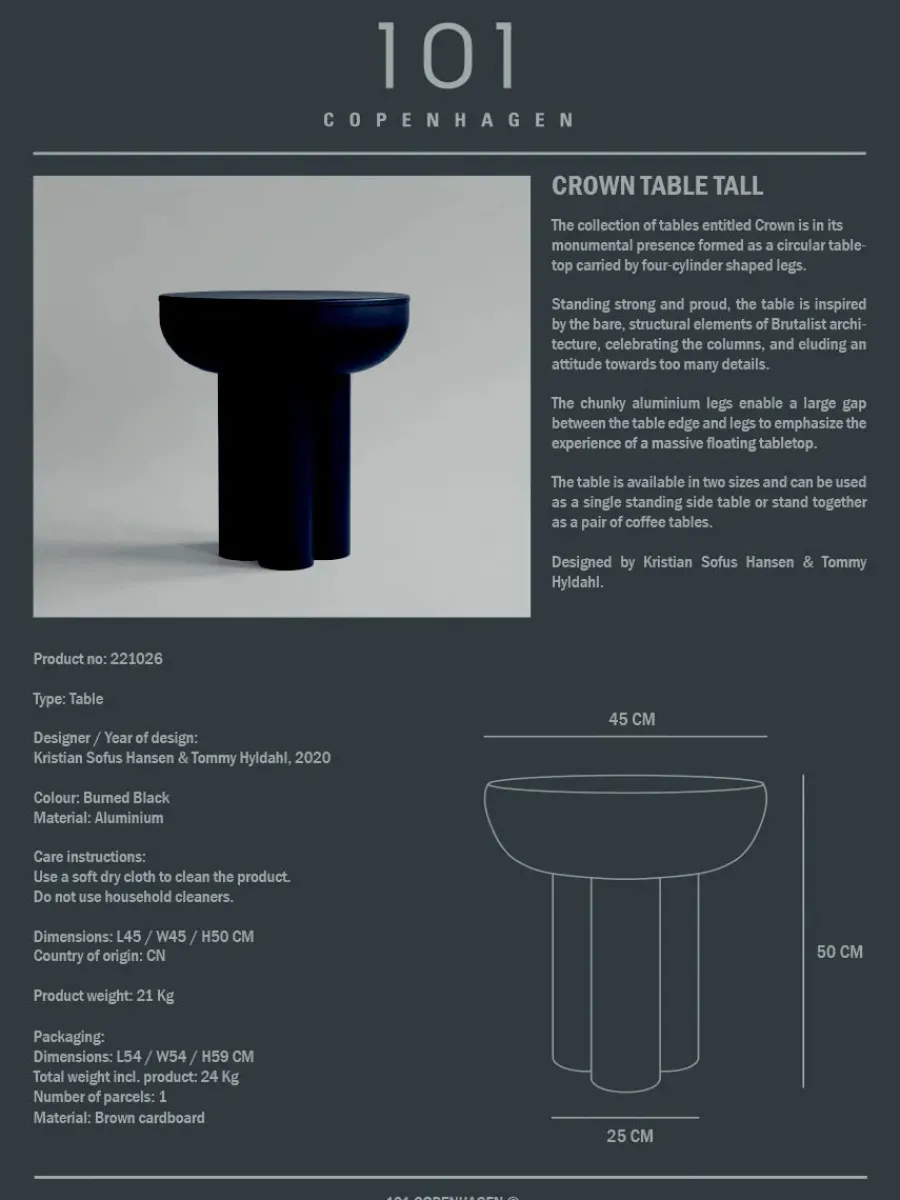 101 Copenhagen Crown Table, tall fra Hot