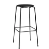 Fritz Hansen Dot Høj Barstol m. 4 ben, sort stel/sort læder af Arne Jacobsen Online