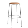 Fritz Hansen Dot Høj Barstol m. 4 ben, valnød læder af Arne Jacobsen