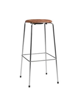 Fritz Hansen Dot Høj Barstol m. 4 ben, valnød finer af Arne Jacobsen Online