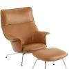 Muuto Doze Lounge Chair inkl. Fodskammel, cognac refine leather fra