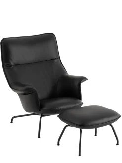Muuto Doze Lounge Chair inkl. Fodskammel, cognac refine leather fra