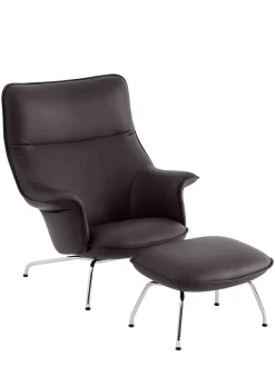 Muuto Doze Lounge Chair inkl. Fodskammel, cognac refine leather fra