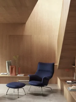Muuto Doze Lounge Chair inkl. Fodskammel, ocean 80 fra Sale