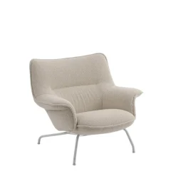 Muuto Doze Lounge Chair, Low Back, Refine Leather Cognac, Tube base fra