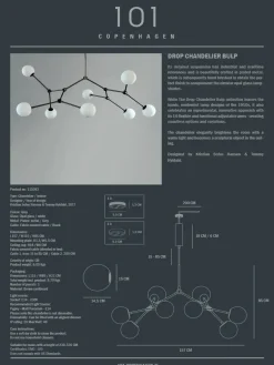 101 Copenhagen Drop Bulp Chandelier, grey fra Online