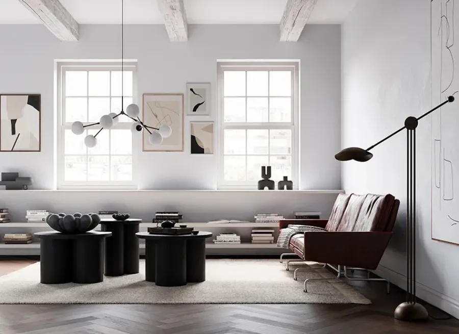 101 Copenhagen Drop Bulp Chandelier, mini grey fra Clearance