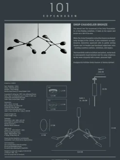 101 Copenhagen Drop Chandelier, bronze fra Best