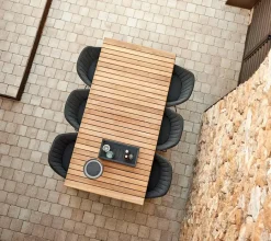Cane-line Drop Spisebord m/120 cm udtræk, teak/lava grey fra Discount