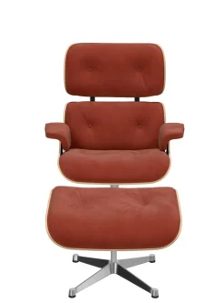 Vitra Eames Lounge Chair, kirsebær, calma brandy inkl. Fodskammel fra New