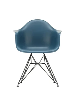 Vitra Eames Plastic Armchair DAR, sort pulverlakering fra