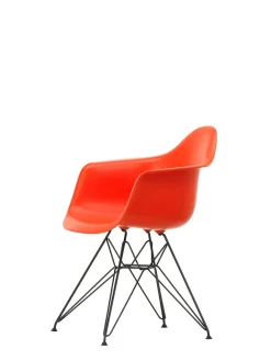 Vitra Eames Plastic Armchair DAR, sort pulverlakering fra
