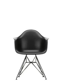 Vitra Eames Plastic Armchair DAR, sort pulverlakering fra