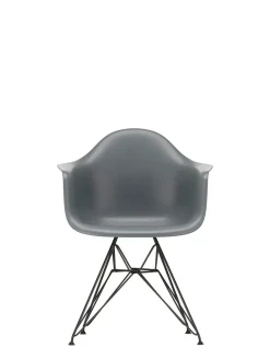 Vitra Eames Plastic Armchair DAR, sort pulverlakering fra