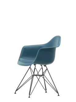Vitra Eames Plastic Armchair DAR, sort pulverlakering fra