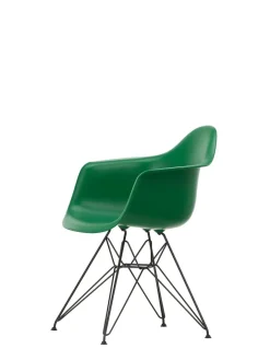 Vitra Eames Plastic Armchair DAR, sort pulverlakering fra