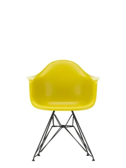 Vitra Eames Plastic Armchair DAR, sort pulverlakering fra