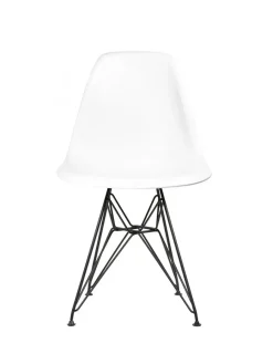 Vitra Eames Plastic Side Chair DSR, sort pulverlakeret fra Clearance