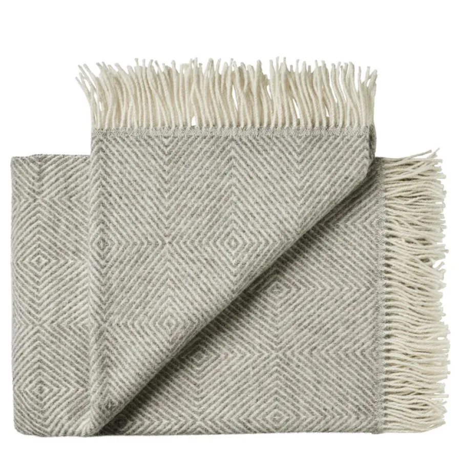 Silkeborg Uldspinderi Fanø Plaid, birch sand fra Outlet