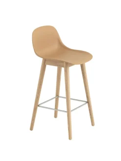 Muuto Fiber Bar Stool Wood w. back fra Clearance