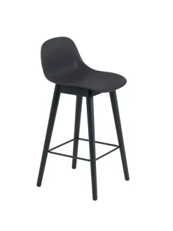 Muuto Fiber Bar Stool Wood w. back fra Clearance