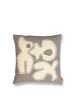 Ferm Living Figure Cushion, grey blue/off-white fra Best