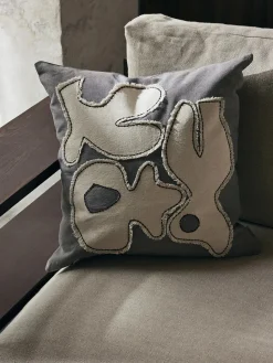 Ferm Living Figure Cushion, grey blue/off-white fra Best