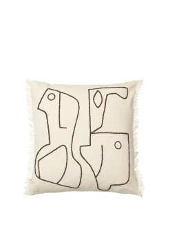 Ferm Living Figure Cushion, off-white/coffee fra Online