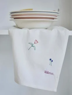 Blåmst Flower Viskestykke fra Clearance